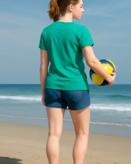 Green Round Neck Cotton T-Shirt