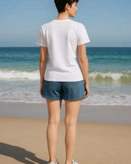 Women’s Round Neck Cotton T-Shirt (L)