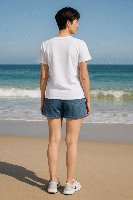 white round neck back